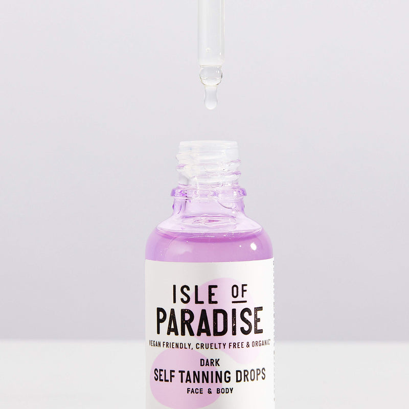 Isle of Paradise Fake Tan Drops Dark (30 ml) Add Self Tanning Drops to Skin Care Natural Ingredients & Vegan - NewNest Australia