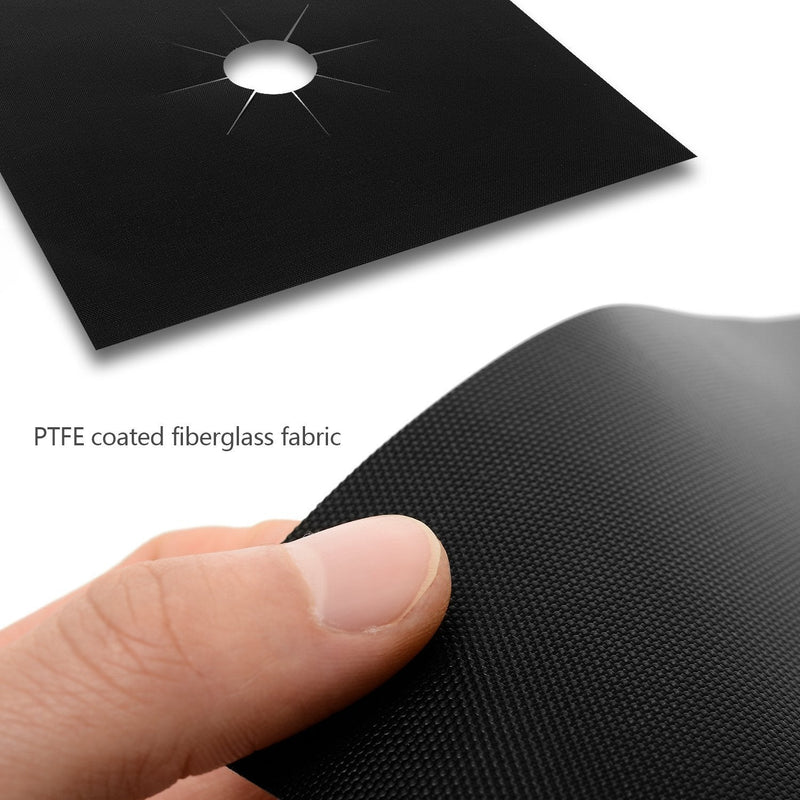 Stove Burner Covers - Gas Stove Protectors Black 0.2mm Double Thickness, Reusable, Non-Stick, Fast Clean Liners for Kitchen/Cooking. Size 10.6" x 10.6" BPA Free(8 Packs) - NewNest Australia
