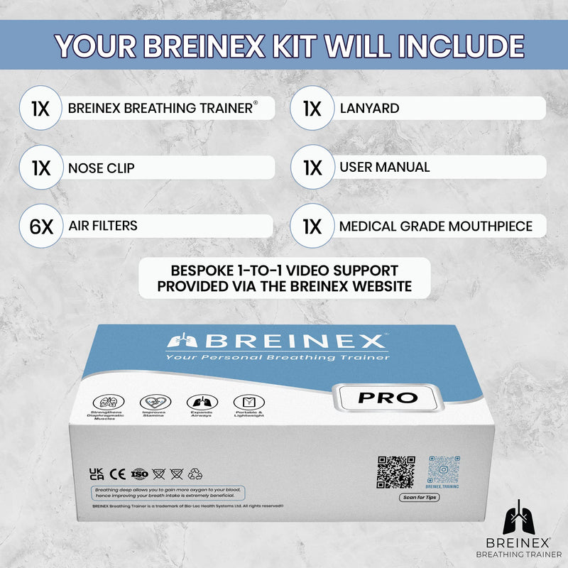 BREINEX Pro | Perfect for Professional & Inspiring Athletes at All Levels of Competition. Runners, Swimmers, Cyclists | Train Lung Endurance & Unblocks Airways High Resistance - NewNest Australia