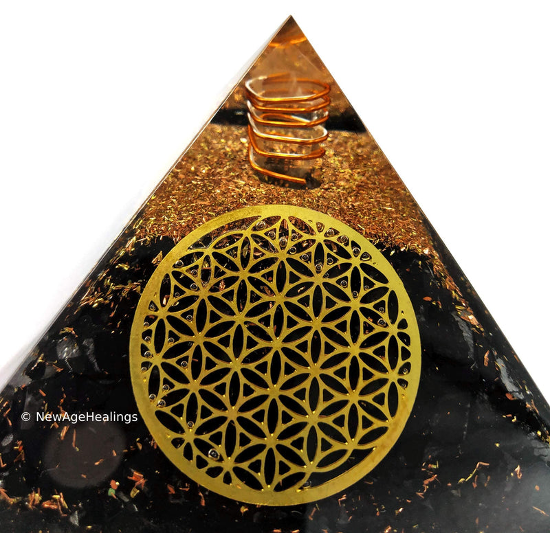 Orgone pyramid with shungite crystal (Flower of Life) Flower Of Life - NewNest Australia