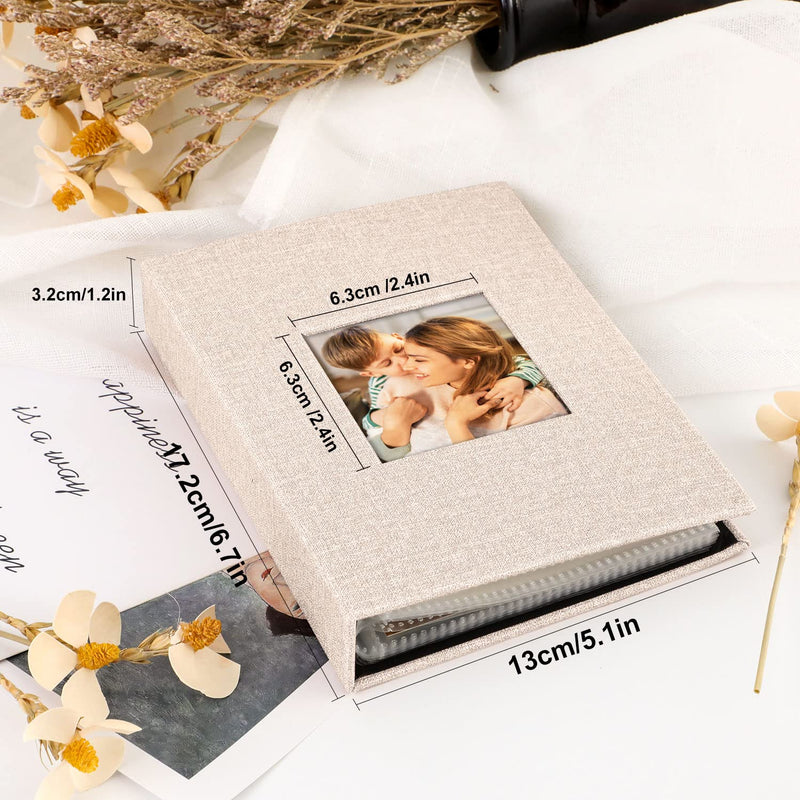 Ywlake Photo Album 4x6 50 Pockets 2 Packs, Small Mini Capacity Linen Photo Album Bulk Sets, Each Pack Holds 50 Top Loader Vertical Only Picture for Kids Boy Girls Beige 50 Pockets/2PK - NewNest Australia
