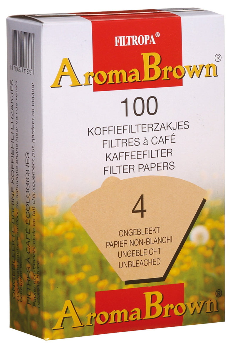 Filtropa Unbleached Coffee Filter Papers Size 4 (Four), 100% Natural, Pack of 100 - NewNest Australia