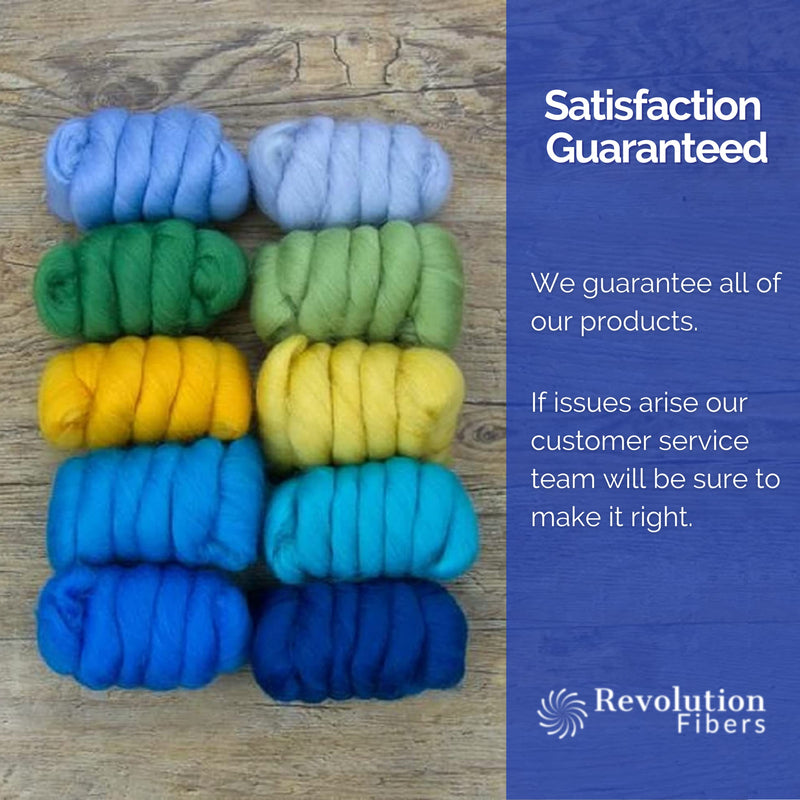 Revolution Fibers | Mixed Merino Wool Variety Pack | Perfect Wool Roving for Spinning, Needle Felting, Wet Felting, Weaving and Crafting (Summer Holiday (Multicolored), 250 Grams) - NewNest Australia