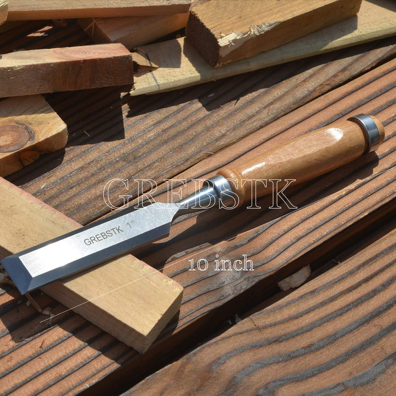 GREBSTK Professional Wood Chisel Tool Sets Sturdy Chrome Vanadium Steel Chisel Beech Handles Woodworking Tools, 4PCS, 1/4 inch,1/2 inch,3/4 inch,1 inch 3#Oxford bag - NewNest Australia