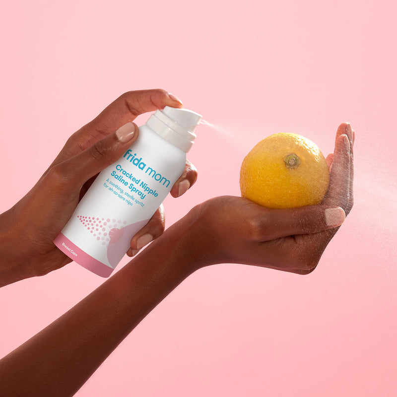 Frida Mom Cracked Nipple Soothing Spray | All-Natural Saline Spray to Heal Sore, Cracked Breastfeeding Nipples | Spray + Air-Dry | Gentle for Baby + Mom | 2 Fl oz Cracked Nipple Spray White - NewNest Australia