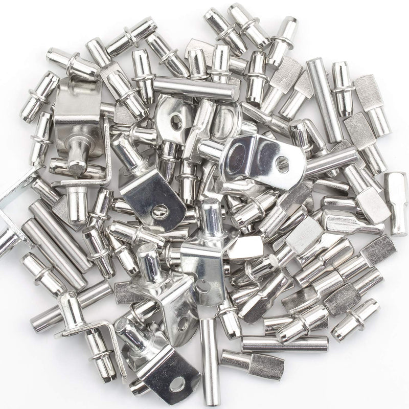 Sutemribor 128PCS Nickel Plated Shelf Bracket Pegs Cabinet Furniture Shelf Pins Support, 4 Styles - NewNest Australia