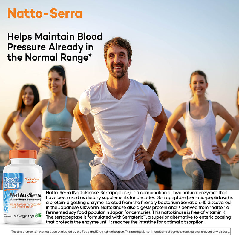 Doctor's Best Natto-Serra, Non-GMO, Vegan, Gluten Free, 90 Veggie Caps - NewNest Australia