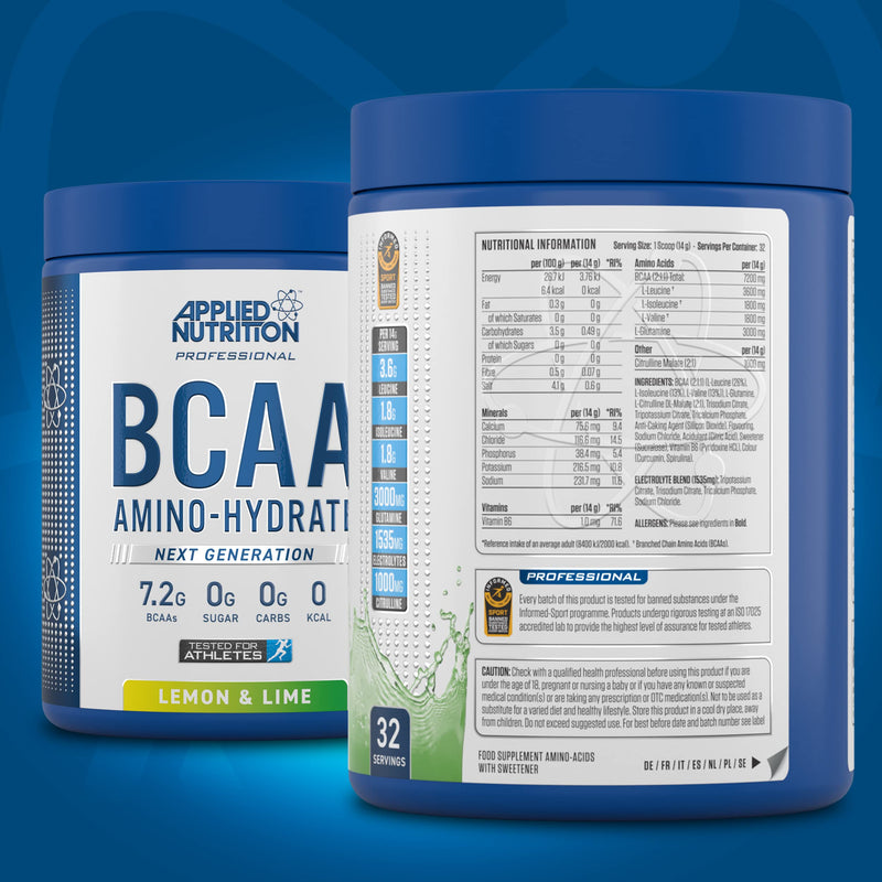 Applied Nutrition Bundle: BCAA Powder 450g + Lifestyle Water Bottle 1000ml | Branched Chain Amino Acids BCAAs Supplement, Intra Workout & Recovery (450g - 32 Servings) (Lemon & Lime) Lemon & Lime - NewNest Australia