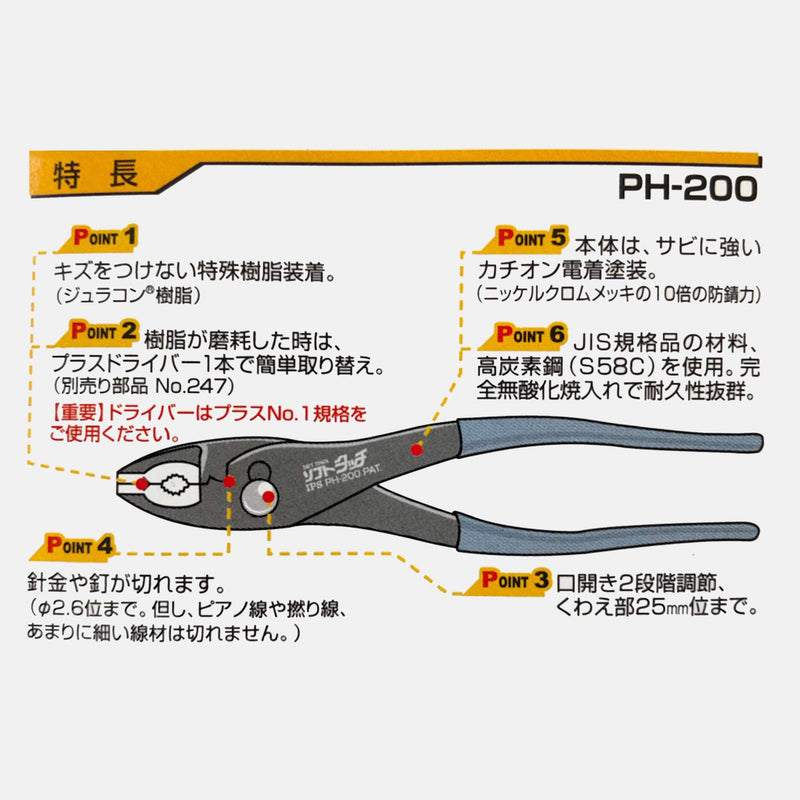 IPS PH-200 Non-marring Plastic Jaw Soft Touch Slip Joint Pliers - NewNest Australia