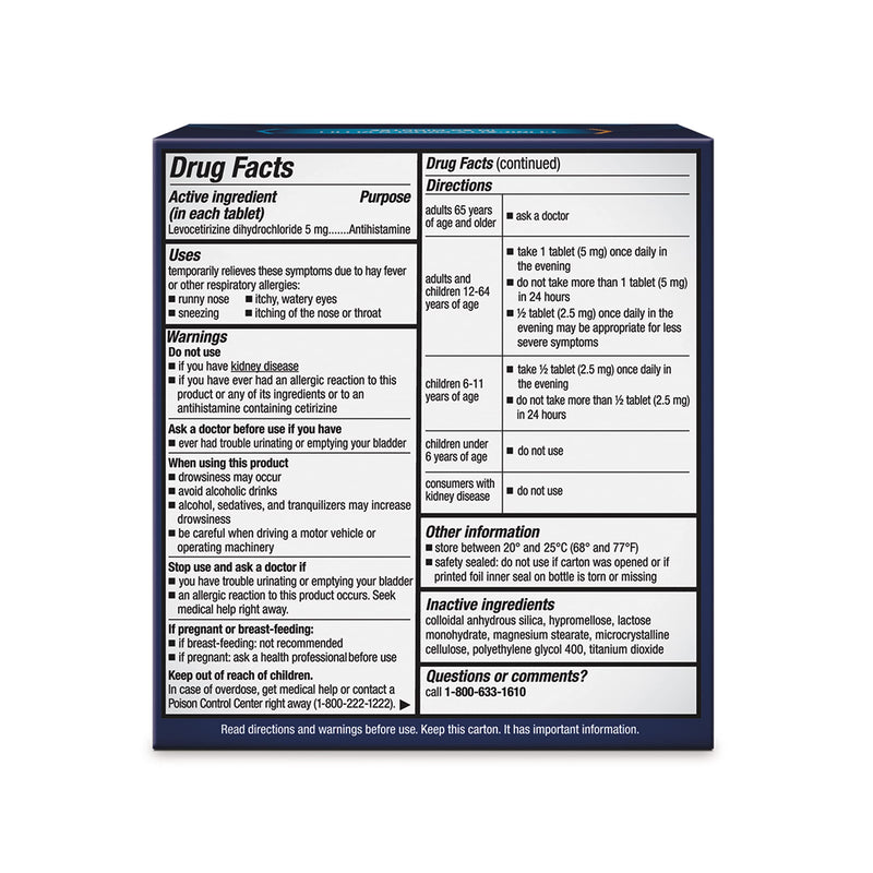 Xyzal Allergy Pills, 24-Hour Allergy Relief, 80-Count, Original Prescription Strength - NewNest Australia