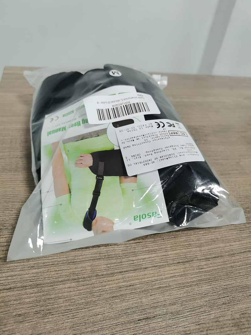 Fasola Universal Arm Sling, Shoulder Immobilizer with a Foam Neck Pad for Women, Men, Teenager, Adjustable Arm Support Strap for Broken Wrist, Elbow, Dislocated Shoulder - M Black - NewNest Australia