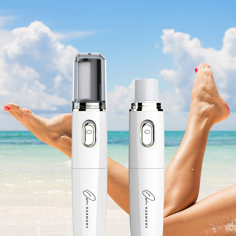 Own Harmony Electric Foot File Callus Remover & Electronic Nail File (4 in 1) Best Mani Pedi Tools - Professional Manicure & Pedicure Care Set - Perfect Toenail Polisher and Shine Buffer (USB Cord) White - NewNest Australia