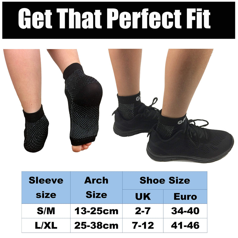 gr8ful® Plantar Fasciitis Socks | Support Sleeves with 24/7 Compression & Treatment for Foot Arch, Heel, Fascia & Achilles Tendonitis, Men/Women, Pain Relief Night Splint Sock | 1 pair | Black S/M S/M (Pack of 2) - NewNest Australia