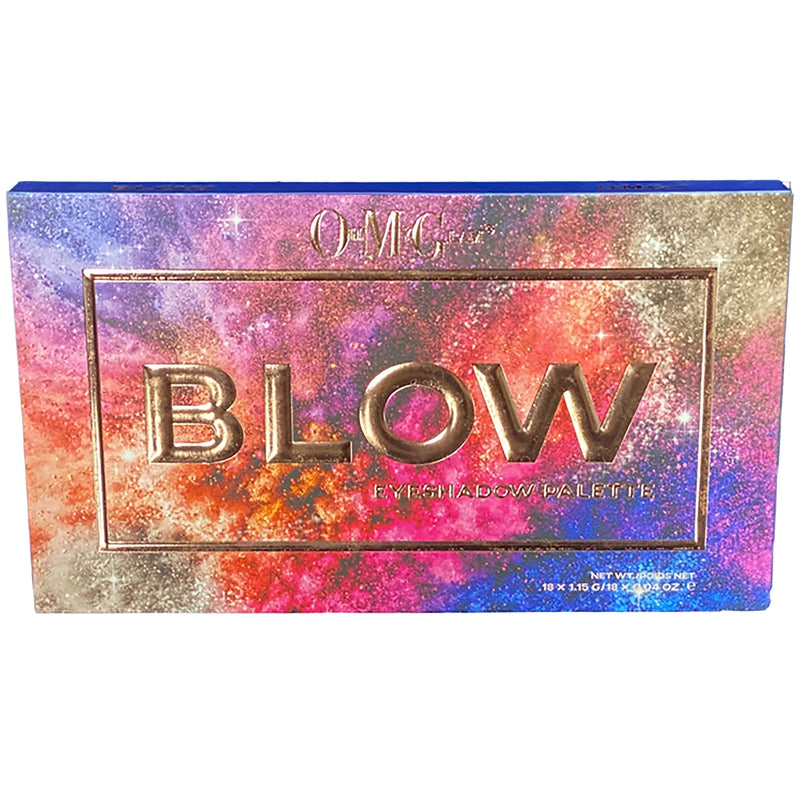 OH MY GLAM BLOW Eyeshadow Palette with Brush 18 Colours Matte Frosty Shimmer Glitter Set Greens Blues Whites Oranges Browns Powder Pigmented Make Up Kit - NewNest Australia