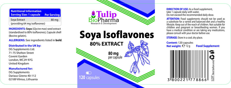SOJA Isoflavones 80% Extract 120 Capsules Non-GMO, Laboratory Tested, Supports Hormonal Health - NewNest Australia