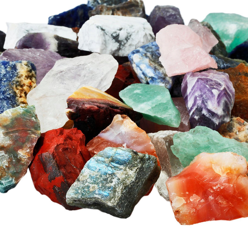 SUNYIK Natural Raw Stones Rough Rock Crystals for Tumbling,Cabbing,Assorted Stones,1pound(About 460 Gram) - NewNest Australia