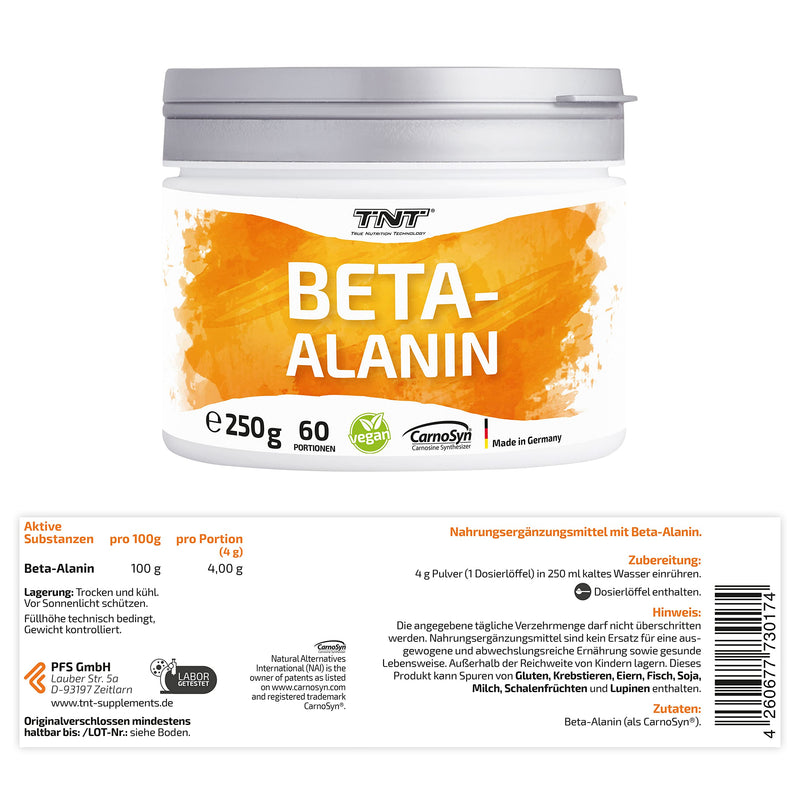 Carnosyn Beta Alanine Powder Muscle Growth Of Tnt | For Sport Fitness And Bodybuilding | Premium Quality From Germany ‚ Beta Alanine 250G Tub High Quality & Taste - NewNest Australia