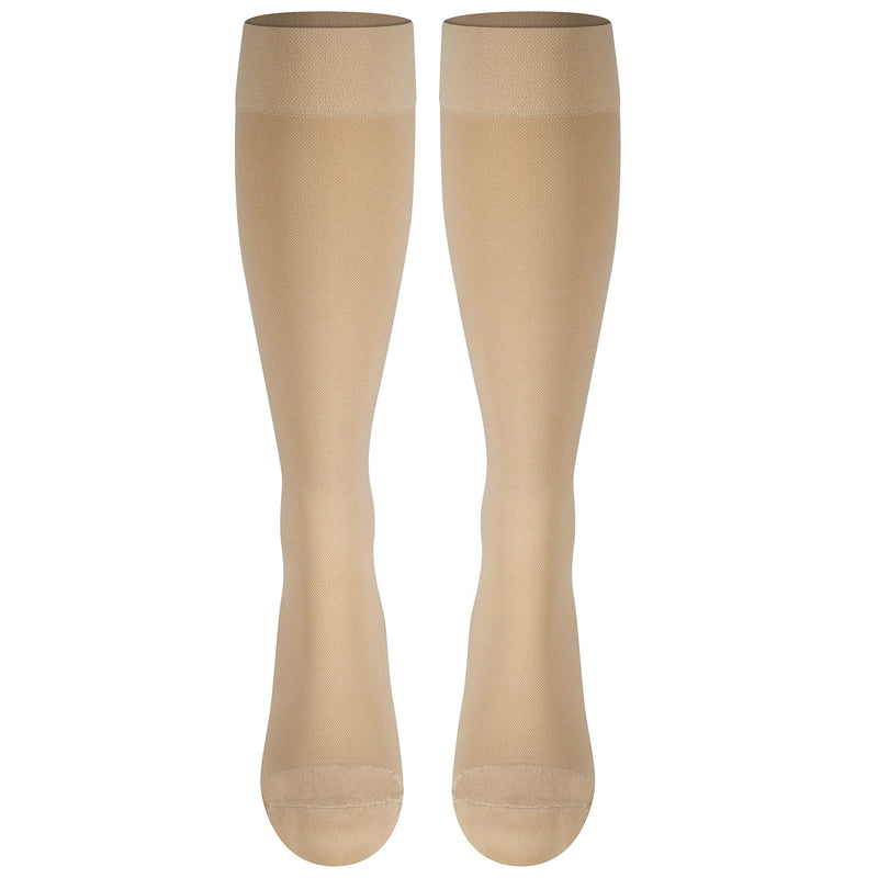 NuVein Medical Compression Stockings, 20-30 mmHg Support for Women & Men, Knee Length, Closed Toe, Beige, 3X-Large - NewNest Australia