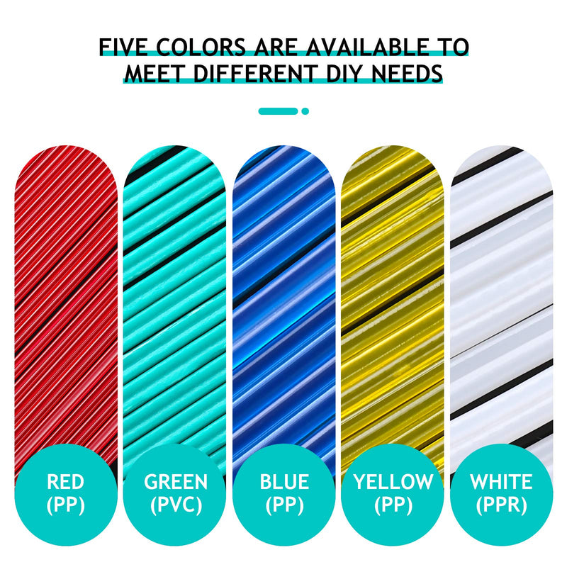 100 Pieces Plastic Welding Rods 7.9 Inch PP/PVC/PPR Plastic Welder Repair Rods for Car Bumpers and Daily Plastic Repair, 20 Pieces for Each Color - NewNest Australia