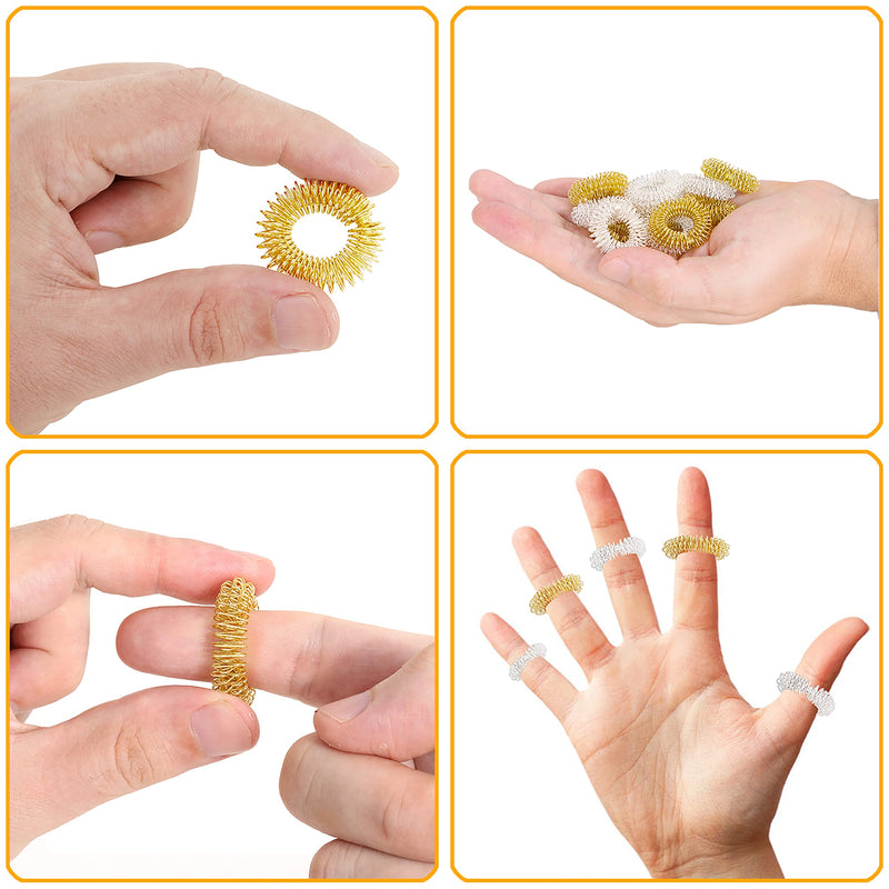 Vonero Premium Acupressure Ring [Set Of 12] - Improved Concept 2020 - Finger Massage Ring - Acupressure Rings | Massage Rings For Wrist | Anti Stress Finger Massage Ring - NewNest Australia