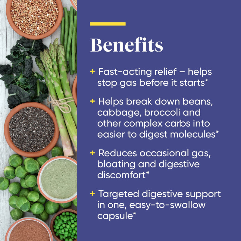 Enzymedica - Beanassist (30 Capsules) | Food Intolerance Dietary Supplement With Digestive Enzymes, Bacterial Cultures For Healthy Digestion Against Stomach & Digestive Disorders - NewNest Australia