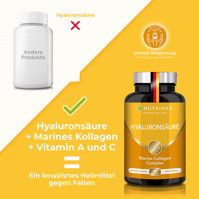Hyaluronic Acid Capsules High Dose 400 Mg Marine Collagen Enriched With Vitamin C + Vitamin A - N¬∞ 1 From France - Premium Hyaluronic For Skin, Joints Anti-Ageing - NewNest Australia