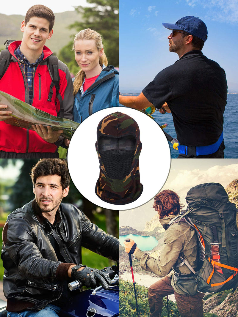 6 Pieces Summer Balaclava Face Mask Breathable Sun Dust Protection Mask Long Neck Cover for Outdoor Activities Grey, Blue, Black, Camouflage - NewNest Australia