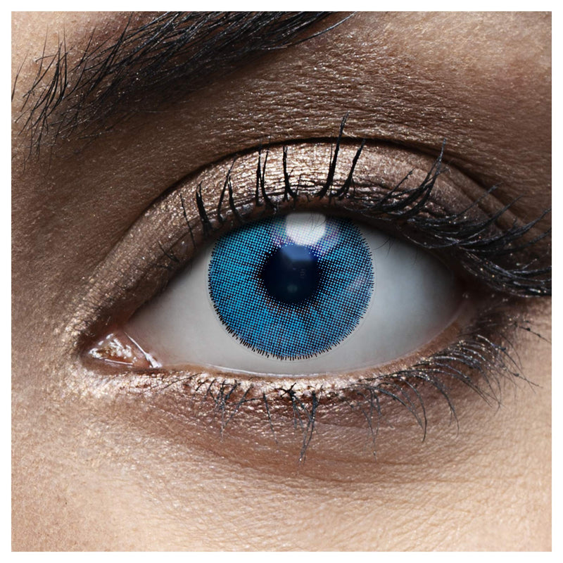 WOWLENS Very opaque and natural blue contact lenses colored DUBAI SAPPHIRE + contact lens case I 1 pair (2 pieces) I DIA 14.00 I 0.00 diopters I without strength I ice blue dark blue - NewNest Australia