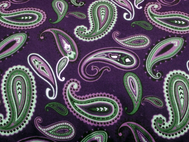Superior Premium Cotton Flannel Pillowcases, All Season 100% Brushed Cotton Flannel Bedding, Pillowcase Set of 2 - Purple Paisley, King Pillowcases - NewNest Australia