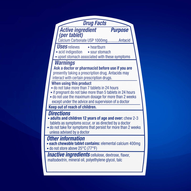 Tums Ultra 1000 Antacid Chewable Tablets Peppermint 72 Ct - NewNest Australia