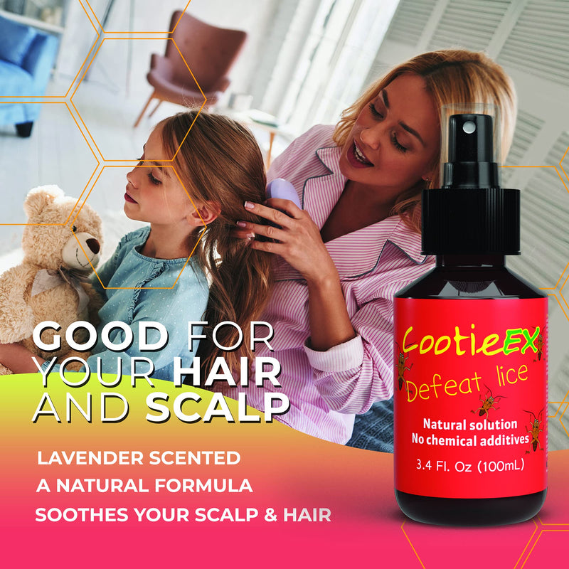 CootieEx Head Lice Treatments with Lavender Oil for Hair - Natural Nit Treatment - Prevent Head Lice Infestations: Anti Nits Head Lice Treatment - Alternative to Nit Shampoo & Head Lice Shampoo, 100ml - NewNest Australia