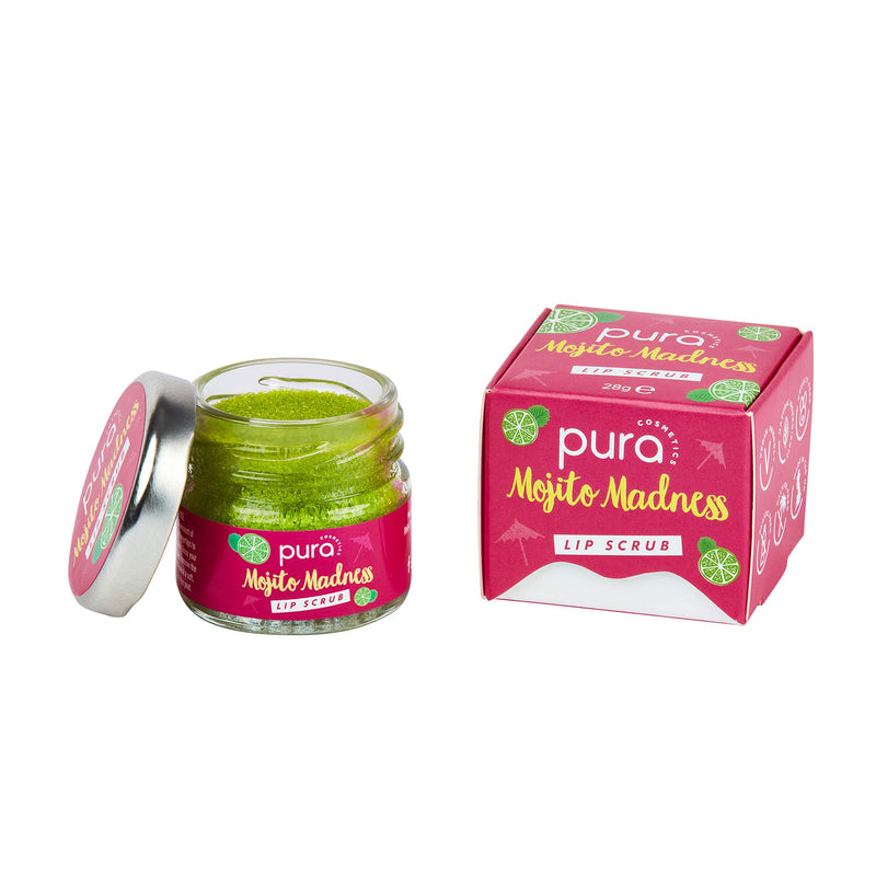 Pura Cosmetics Vegan Lip Scrub in Mojito Madness (28g) - Natural Ingredients, Cruelty-Free, Plastic-Free Packaging & Made in the UK - NewNest Australia