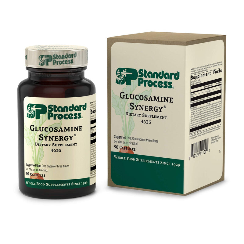 Standard Process Glucosamine Synergy - Whole Food RNA Supplement and Joint Support with Cyanocobalamin, Cholecalciferol, Shiitake, Manganese, Rice Bran, Organic Carrots - 90 Capsules - NewNest Australia