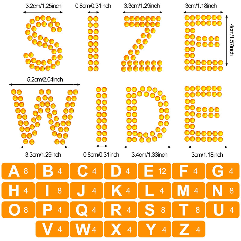 136 Pieces Rhinestone Letters Iron Stick on Sticker Large Glitter Bling Alphabet Letter Sticker Gemstone Border Sticker 34 Letters Self Adhesive Sticker for Art Craft Clothing Decor (Gold) Gold - NewNest Australia