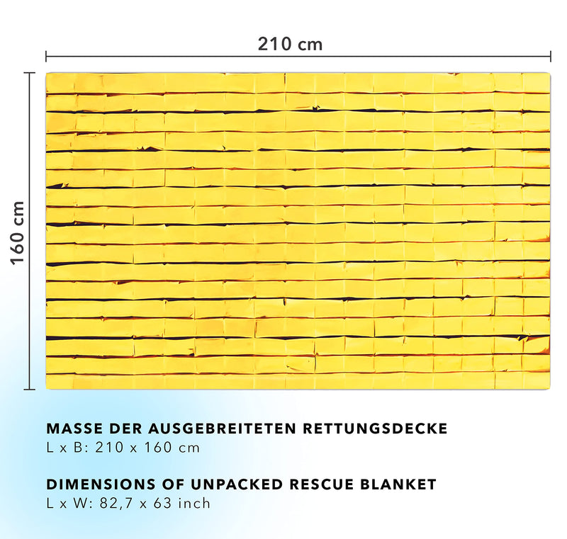 URBAN MEDICAL Premium emergency blankets | Protection from cold and heat | 5-15 pieces | Double Sided Emergency Blankets - Gold/Silver | Large rescue foils for first aid | 210x160cm 10 - NewNest Australia