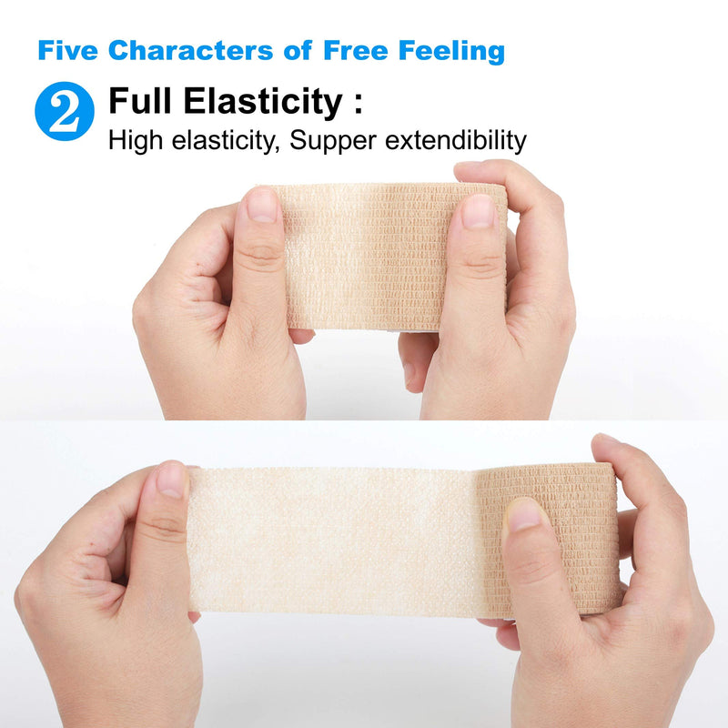 Cohesive Bandage Wrap, Self Adhesive Medical Tape,Vet Wrap, Athletic Elastic Stretch Band, self Adhesive, Flexible, Breathable & idea for Sport Injury & Wound/Finger/Wrist (Pets Too) 2“x15ft - NewNest Australia