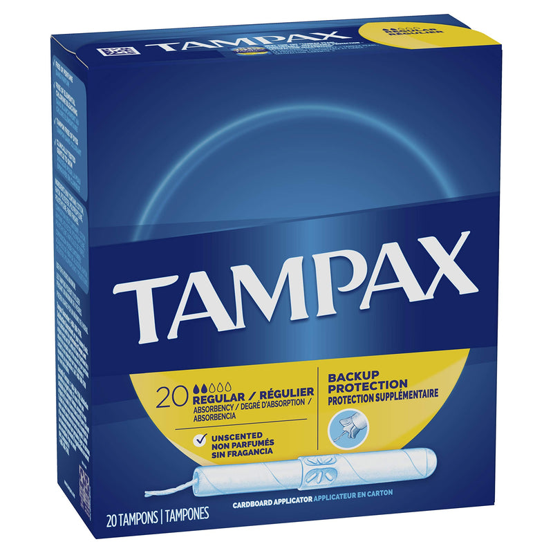 Tampax Cardboard Applicator Tampons, Regular Absorbency, 20 Count, Pack of 4 20 Count (Pack of 4) - NewNest Australia