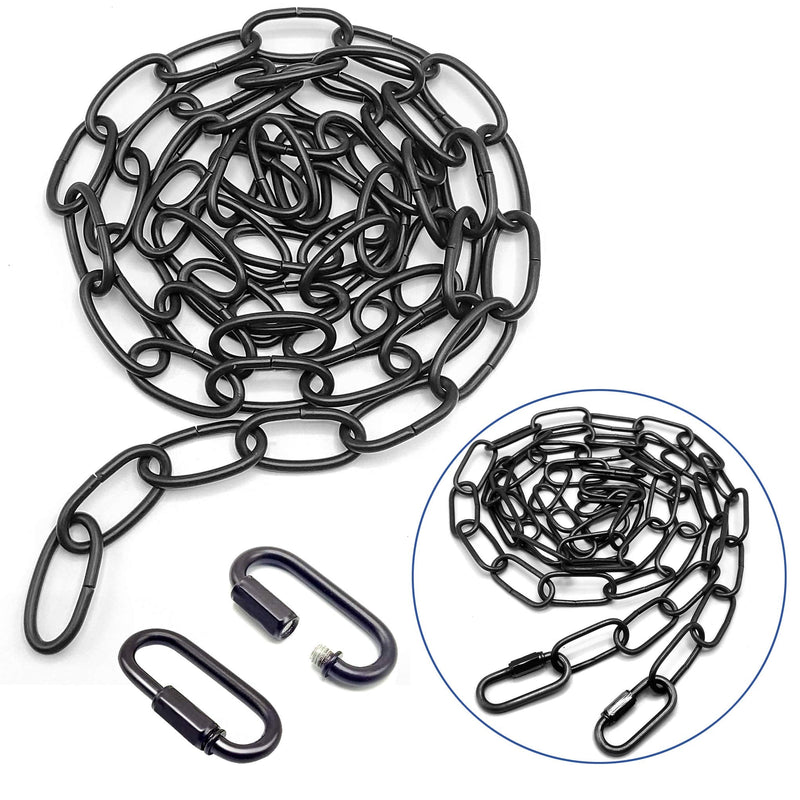 ECUDIS 6 Feet Black Pendant Light Fixture Chain, Lighting Hanging Chain Extension with Connection Locks, Heavy Duty Lighting Chain Replacement for Chandelier, Plants, Fruit Basket (6 Feet Black) 6 Feet Black-NEW - NewNest Australia