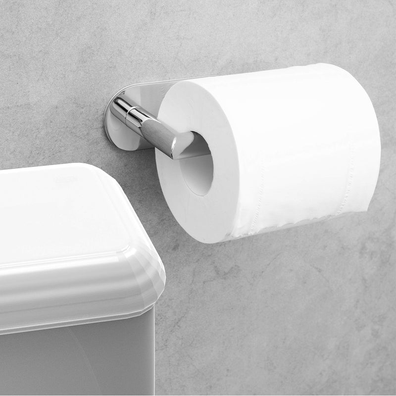 Polarduck Adhesive Toilet Paper Holder, 3M Chrome Toilet Paper Holder SUS 304 Stainless Steel, Toilet Paper Roll Holder No Drilling for Bathroom (Silver) - NewNest Australia