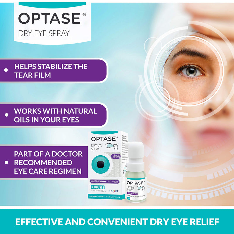 Optase Dry Eye Spray – A Preservative and Phosphate Free Dry Eye Spray for Irritated Eyes and Eyelids - 300 Doses - 17ml - NewNest Australia