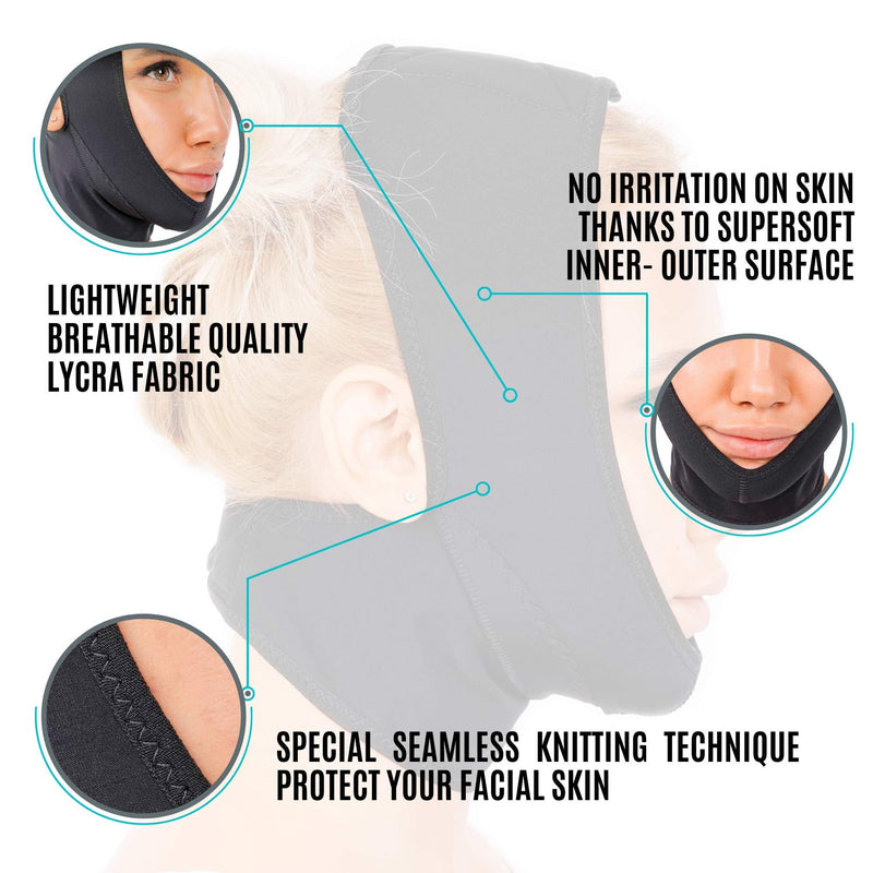 Chin Compression Garment After Liposuction Surgery, Neck Cover Strap Bandage (Small (Pack of 1)) Small (Pack of 1) - NewNest Australia