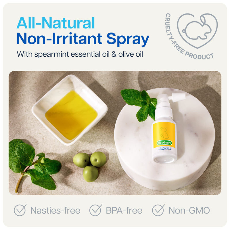 NAVEH PHARMA Otic Guard Natural Ear Spray 3 in 1 Herbal-Oil Blend for Ear Infections, Ear Pain, and Itchy Ears Ear Wax Removal Kit Ear Wax Softener for Clogged Ear Relief and Swimmer’s Ear (15ML) - NewNest Australia