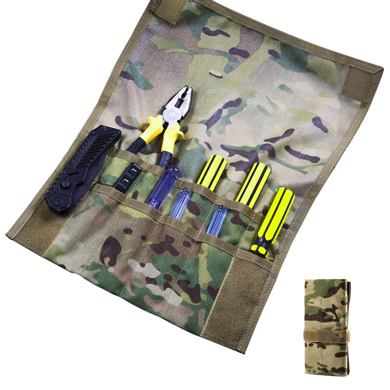 OneTigris Tactical Roll-up Tool Pouch with 12 Pockets - Hand Tool Roll Organizer Storage Bag (Multicam) Multicam - NewNest Australia