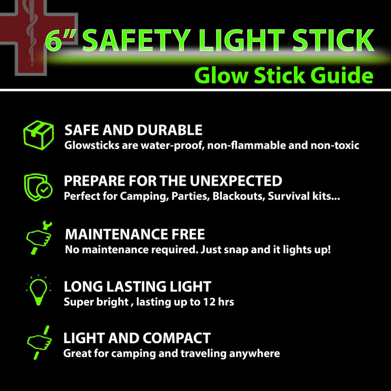 25 Ultra Bright Green Glow Sticks - Individual Packed With Lanyard - For Camping, Emergency Survival - Glow Lights for Blackouts, Hurricane and Storms- 6 Inch Chem Light Sticks with 12 Hour Duration - NewNest Australia
