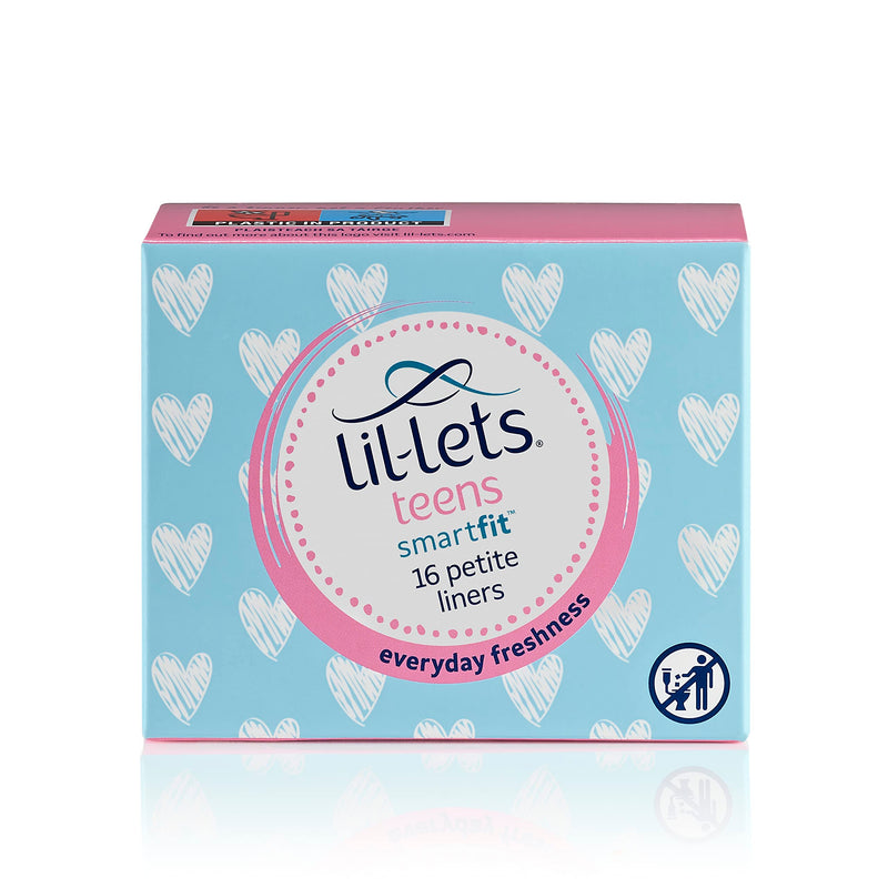 Lil-Lets Teens Liners X 16 | Petite & Slim Pantyliners for Girls & Teenagers | Unscented | Very Light Flow | Breathable Panty Liners | First Periods | Vegan Friendly 16 count (Pack of 1) - NewNest Australia