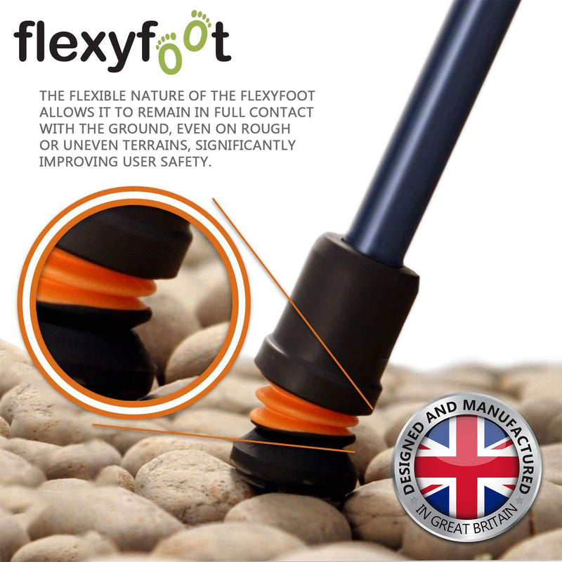 Flexyfoot Shock Absorbing Walking Stick Ferrule – Choice of Ferrule Sizes & Colours Available Here – Improves Grip, Improves Safety, Reduces Slips, Reduces Shock – 16mm Black 16 mm - NewNest Australia