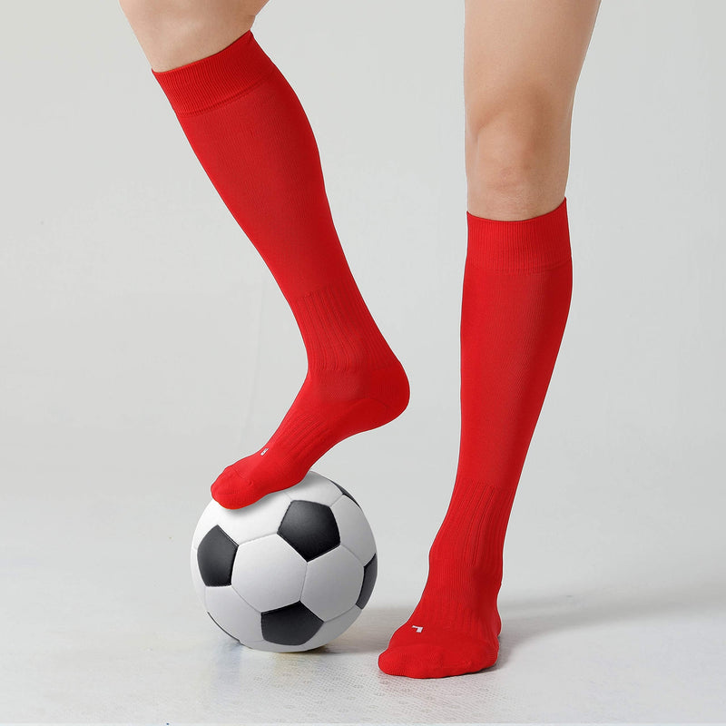2 / 3 Pack Soccer Softball Baseball Socks for Youth Kids Adult Multi-Sport Socks Red (2 Pack) Medium - NewNest Australia
