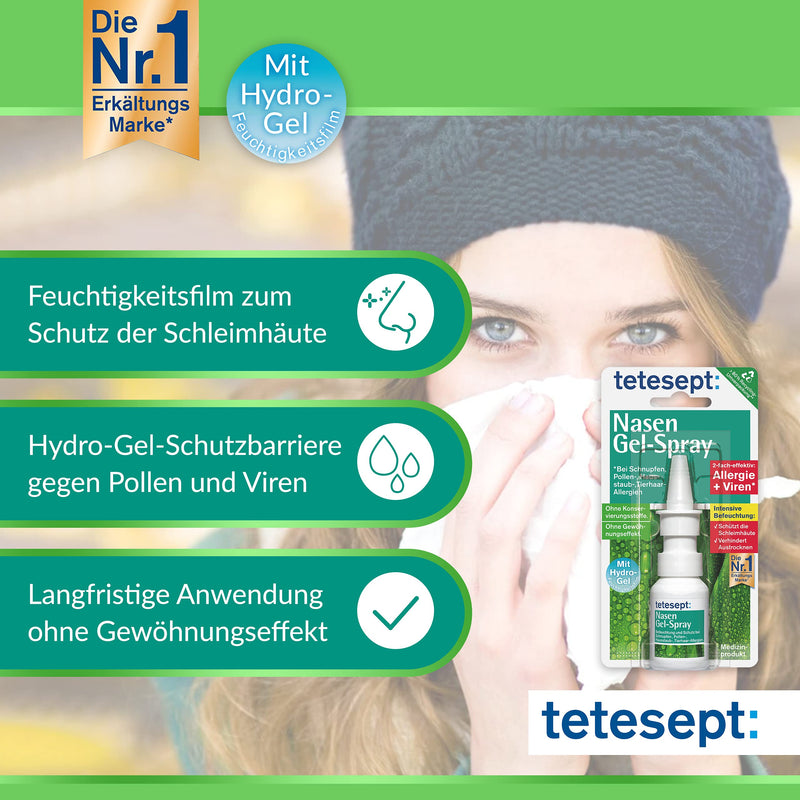 tetesept nasal gel spray - nasal spray with hydro-moisture film - nose care for moistening and protecting the nasal mucous membranes - 1 x 20 ml - NewNest Australia