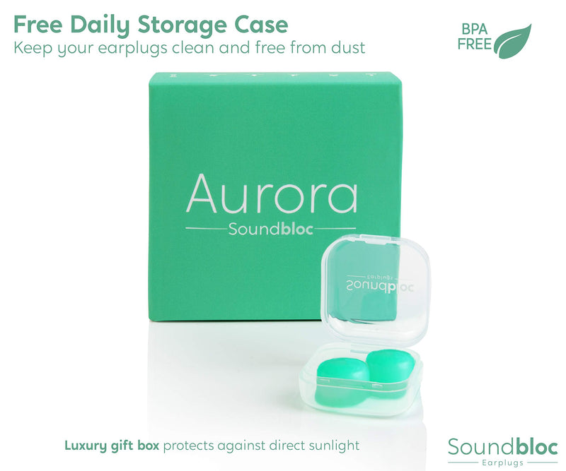 Aurora by Soundbloc™- 6 Pairs – Super Soft Silicone Ear Plugs for Sleeping, Meditation Aid - Custom Fit Ear Plug Noise Cancelling Reusable - The Earplug for Sleep, Meditate Size S/M - NewNest Australia