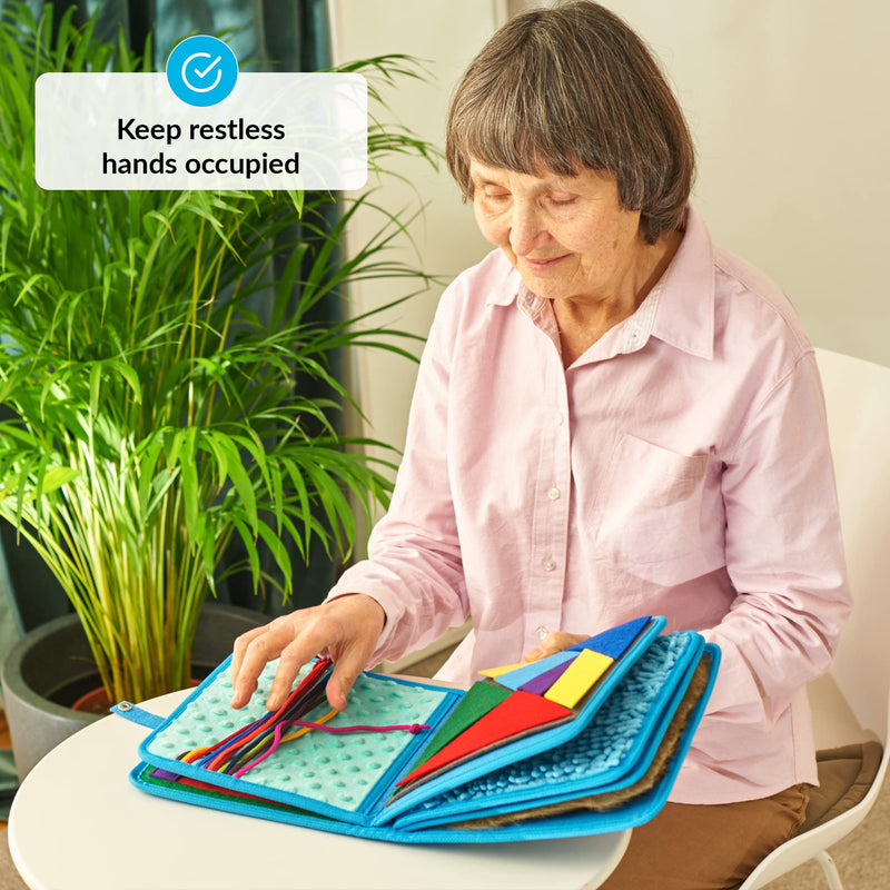 Fidget Book for Elderly | Fidget Blanket for Dementia | Dementia Products for Elderly | Gift and Activities for Seniors with Alzheimer’s or Dementia | Sensory Fidget Toys - NewNest Australia